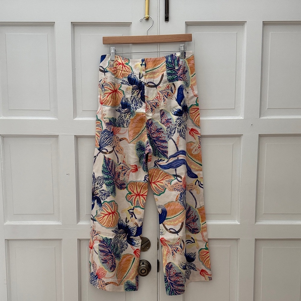 Mauve Floral Ankle Pants - Multicolor - Picture 4 of 10